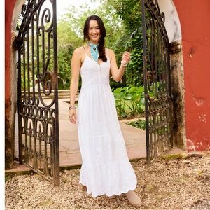 NWT Sundance Arezzo white eyelet dress adjustable straps size medium